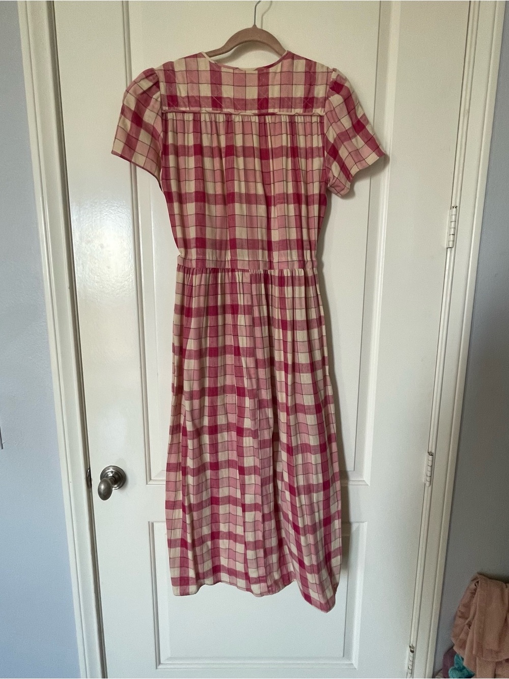 Christy Dawn the Dawn Pink and Cream Plaid Maxi Dress - Picture 5 of 10